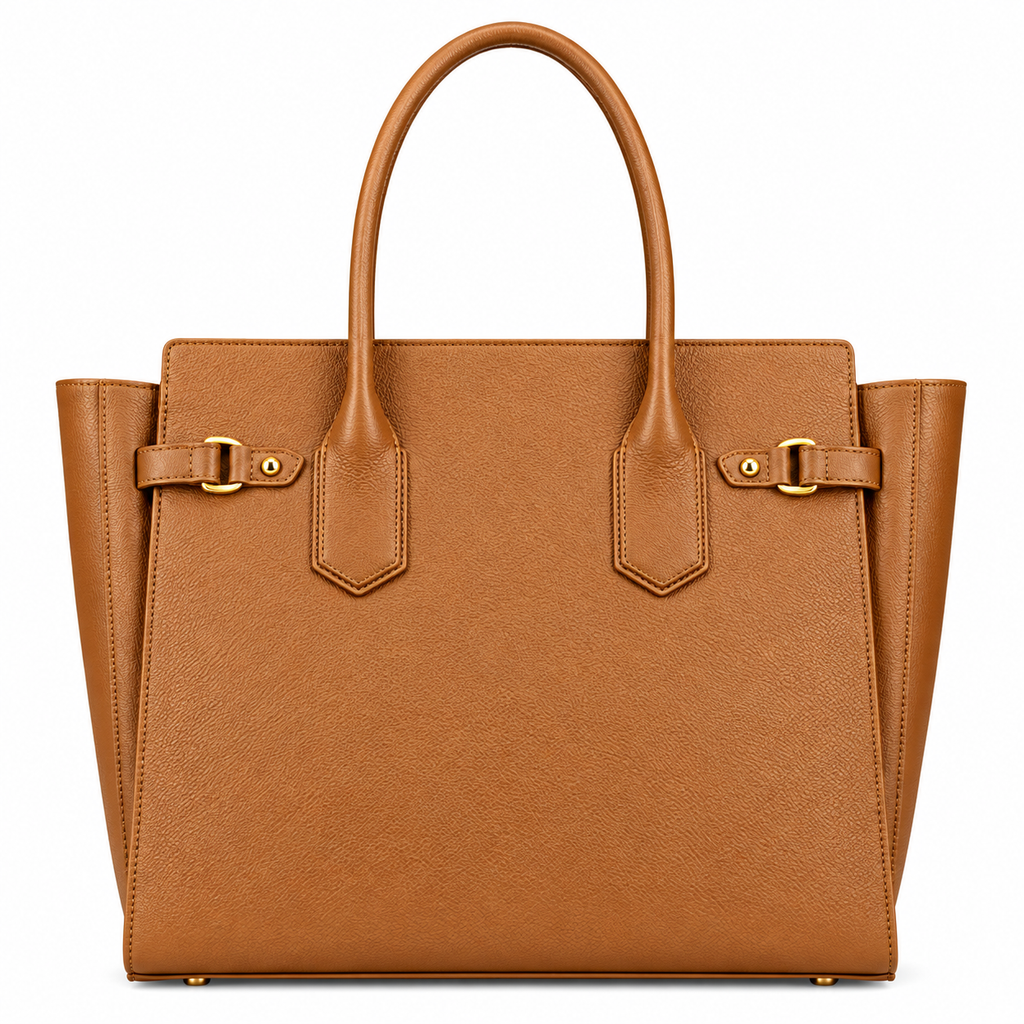 Luxeora Camel Leather Large Tote Handbag for Women