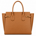 Luxeora Camel Leather Large Tote Handbag for Women