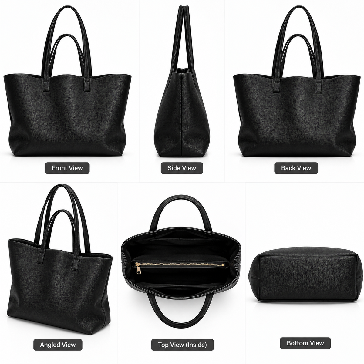 Italian Leather Tote Bag with Spacious Interior and Shoulder Straps